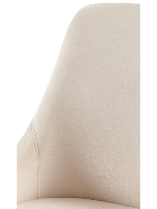 Elmira fluwelen eetkamerstoel, crème