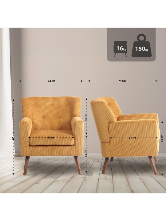 Fauteuil Kioni Koord, oranje