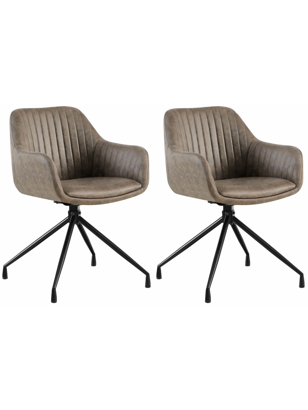 Set van 2 eetkamerstoelen Welby Vintage, grijs