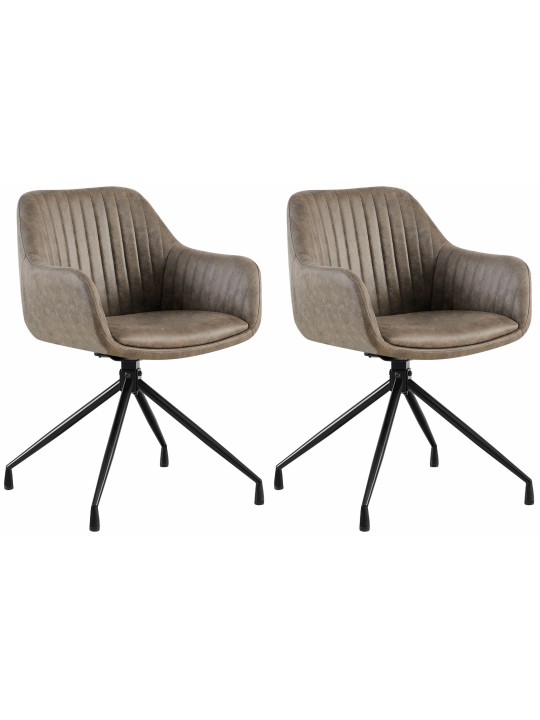 Set van 2 eetkamerstoelen Welby Vintage, grijs
