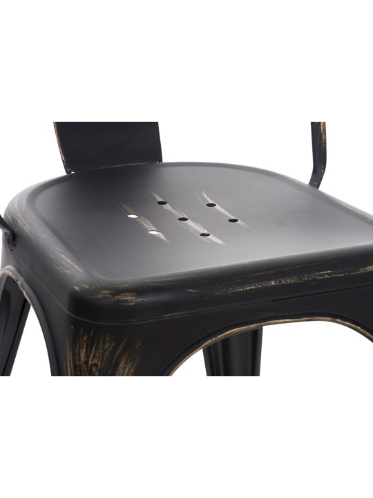 Stoel Benedikt antiek, zwart-goud