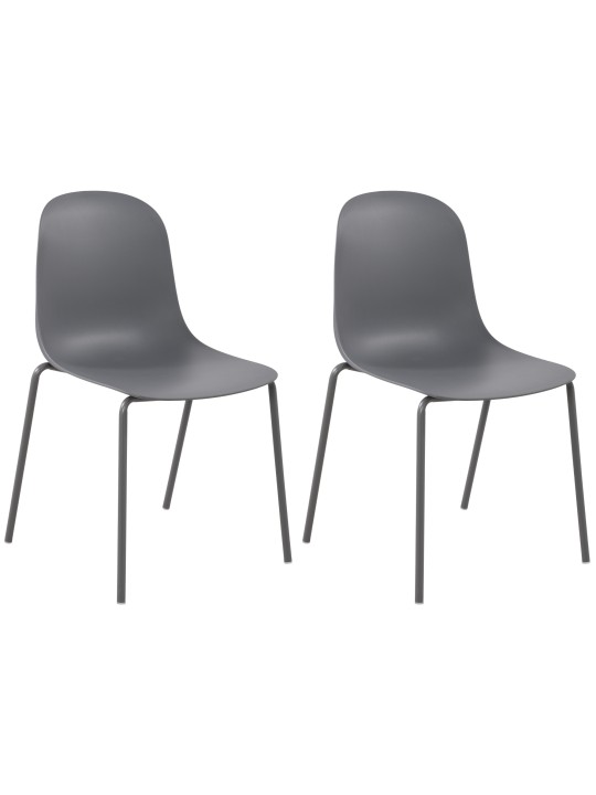 Set van 2 stoelen Hardin, donkergrijs