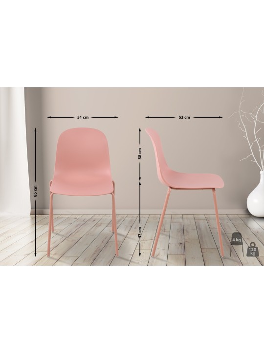 Set van 2 stoelen Hardin, roze