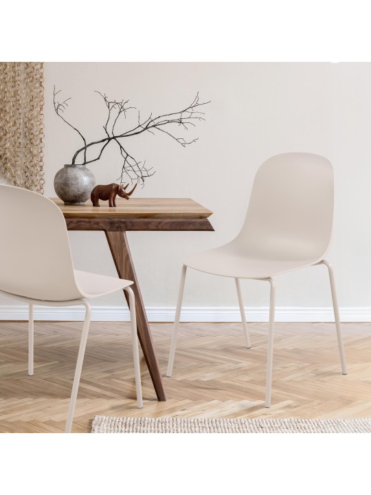 Set van 2 stoelen Hardin, lichtgrijs