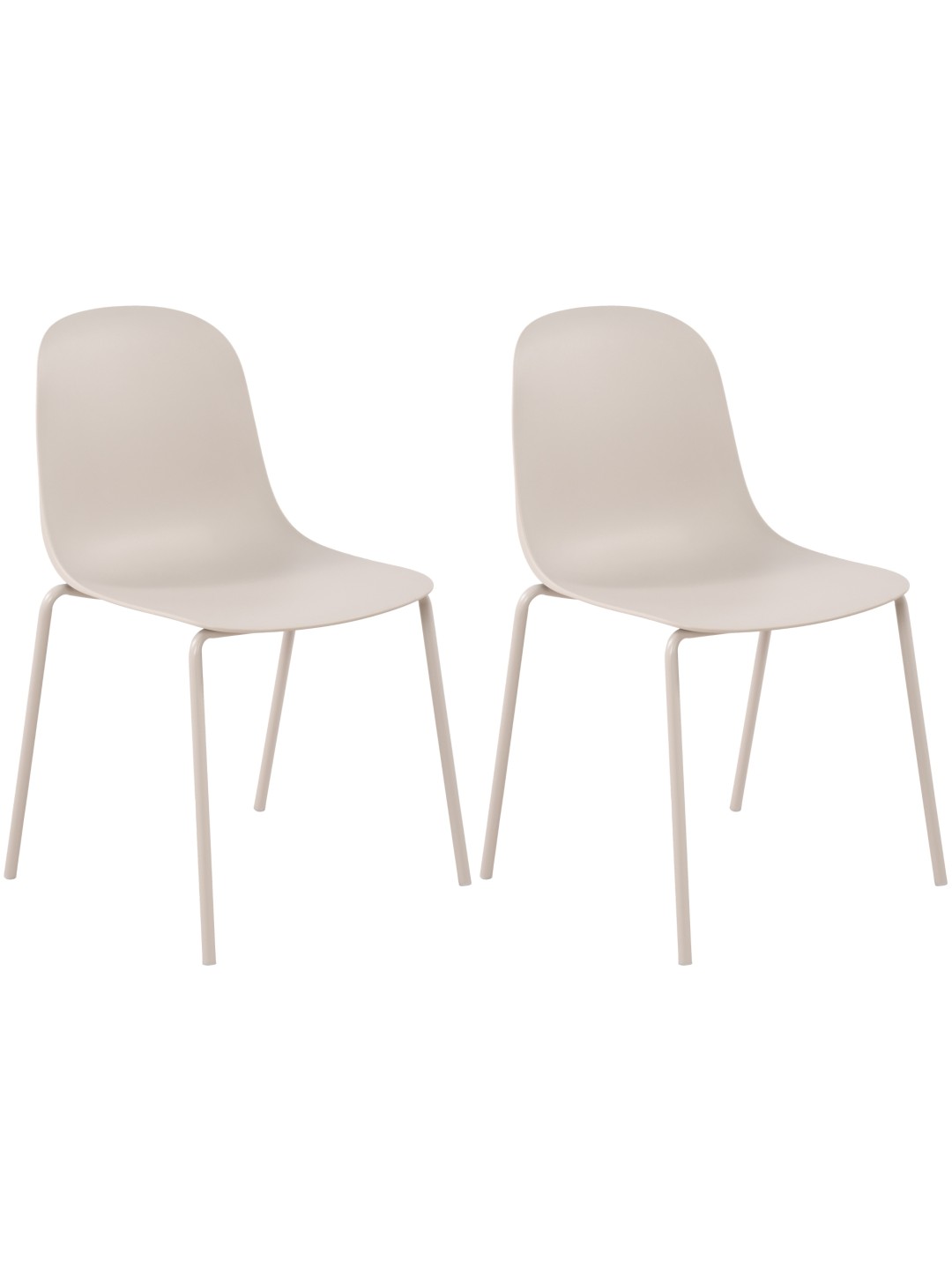 Set van 2 stoelen Hardin, lichtgrijs