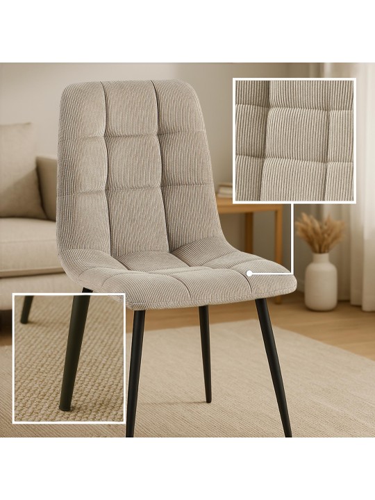 Eetkamerstoel Antibes Cord, taupe