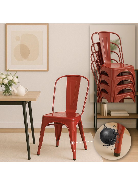 Set van 4 stoelen Benedikt, rood