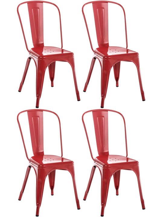 Set van 4 stoelen Benedikt, rood