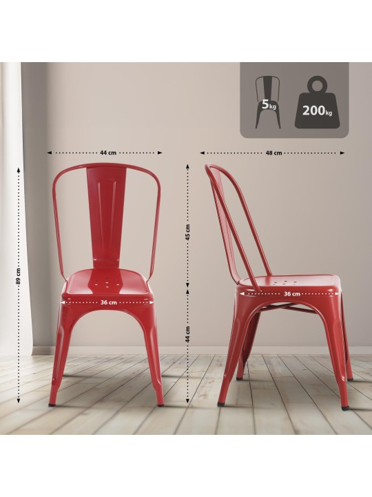 Set van 4 stoelen Benedikt, rood