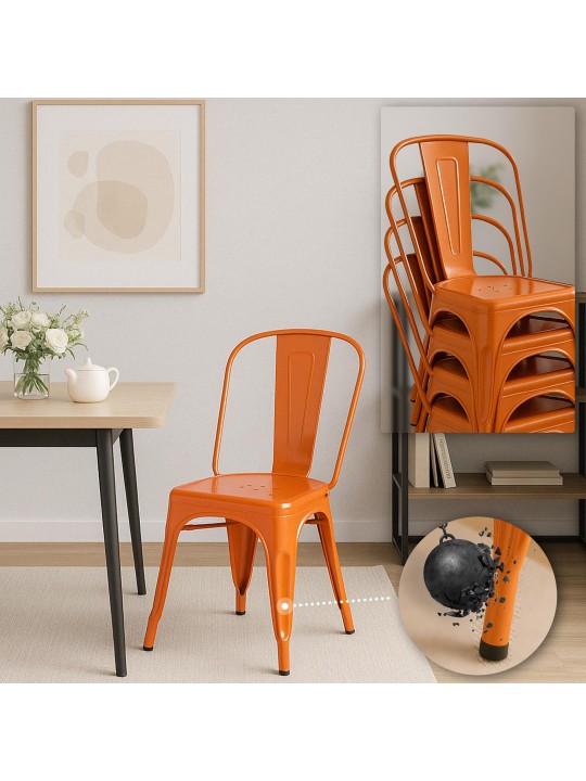 Set van 4 stoelen Benedikt, oranje