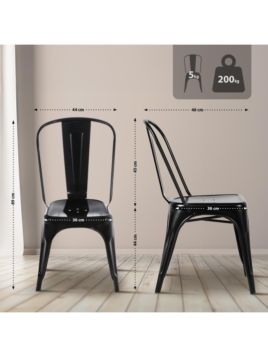 Set van 4 stoelen Benedikt, zwart