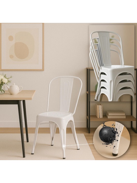 Set van 4 stoelen Benedikt, wit