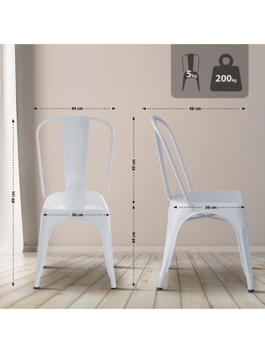 Set van 4 stoelen Benedikt, wit