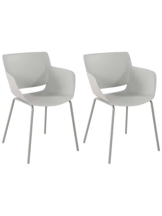 Set van 2 stoelen Alpena, lichtgrijs