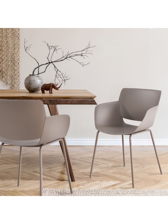 Set van 2 stoelen Alpena, taupe