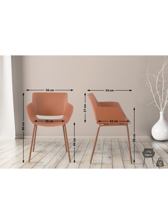 Set van 2 stoelen Alpena, terracotta