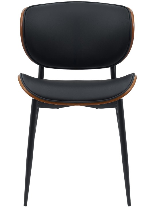 Set van 2 eetkamerstoelen Enid kunstleer, walnoot/zwart