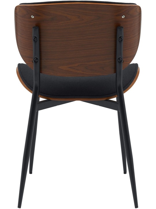 Set van 2 eetkamerstoelen Enid stof, walnoot/zwart