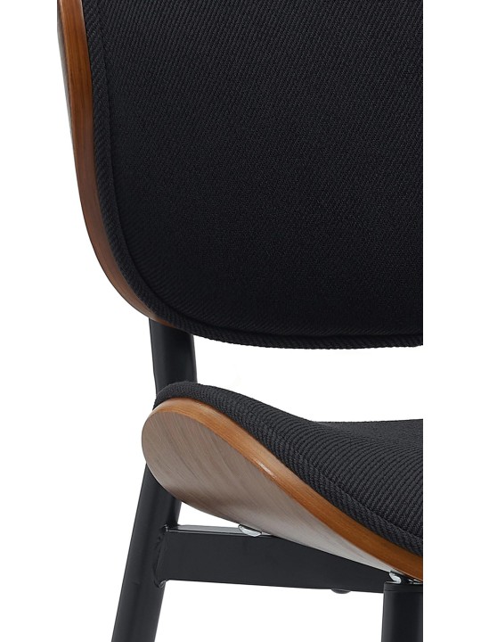 Set van 2 eetkamerstoelen Enid stof, walnoot/zwart