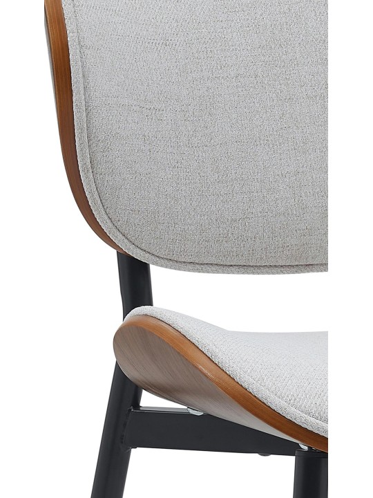 Set van 2 eetkamerstoelen Enid stof, walnoot/crème