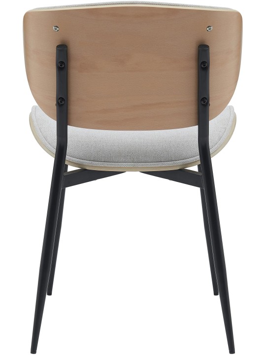 Set van 2 eetkamerstoelen Enid stof, naturel/crème