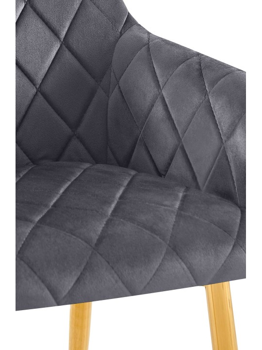 Set van 2 eetkamerstoelen Monett fluweel G, donkergrijs