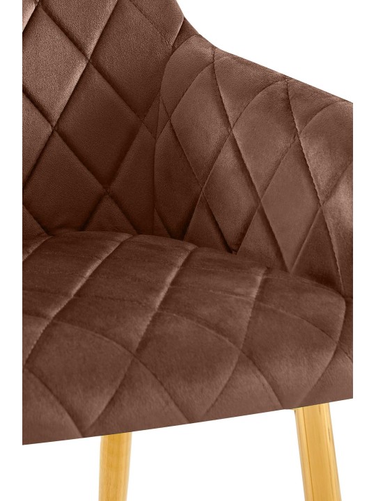 Set van 2 eetkamerstoelen Monett fluweel G, bruin