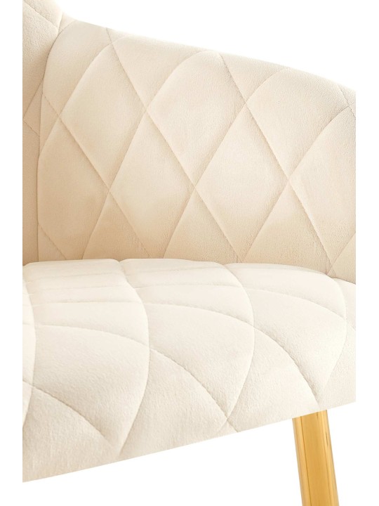 Set van 2 eetkamerstoelen Monett fluweel G, crème