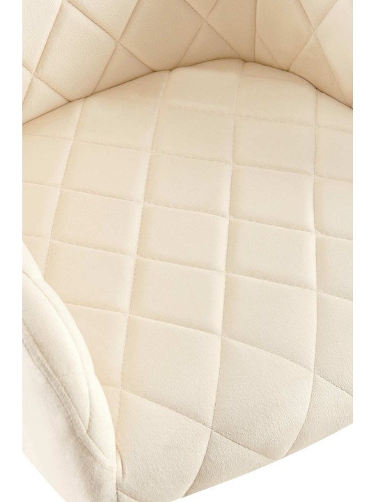 Set van 2 eetkamerstoelen Monett fluweel G, crème