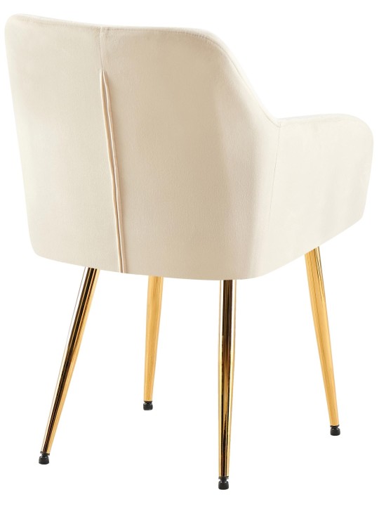 Set van 2 eetkamerstoelen Monett fluweel G, crème