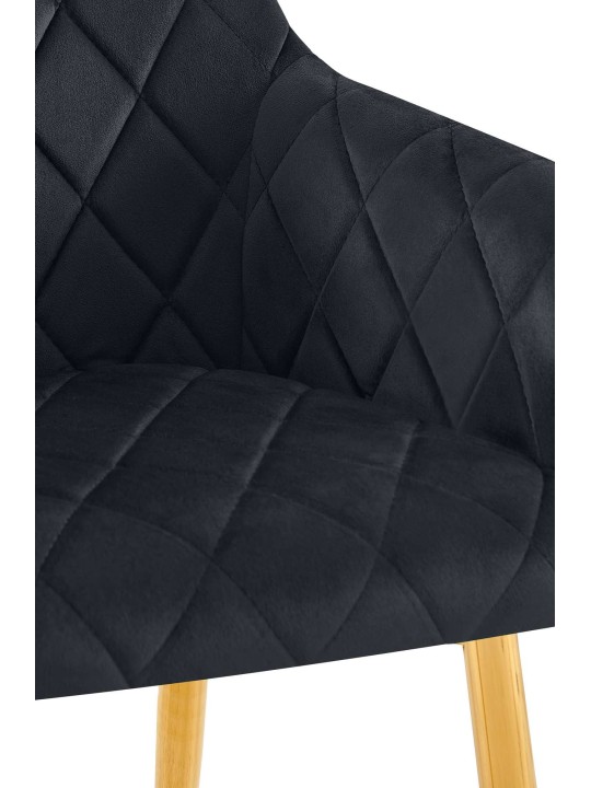 Set van 2 eetkamerstoelen Monett fluweel G, zwart