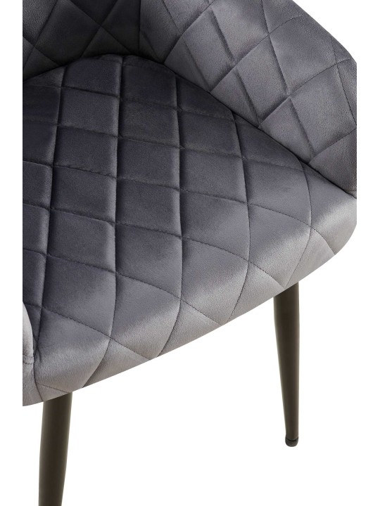 Set van 2 eetkamerstoelen Monett fluweel B, donkergrijs