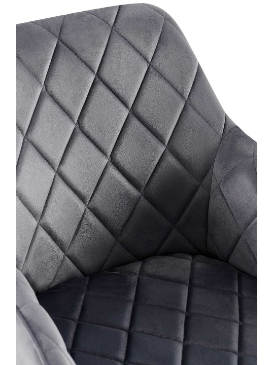 Set van 2 eetkamerstoelen Monett fluweel B, donkergrijs