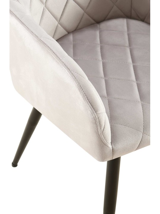 Set van 2 eetkamerstoelen Monett fluweel B, grijs