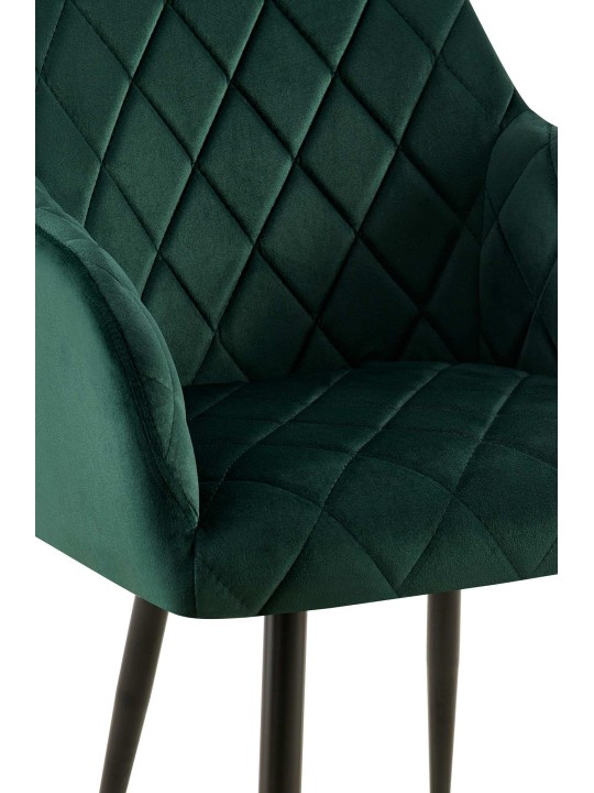 Set van 2 eetkamerstoelen Monett fluweel B, groen