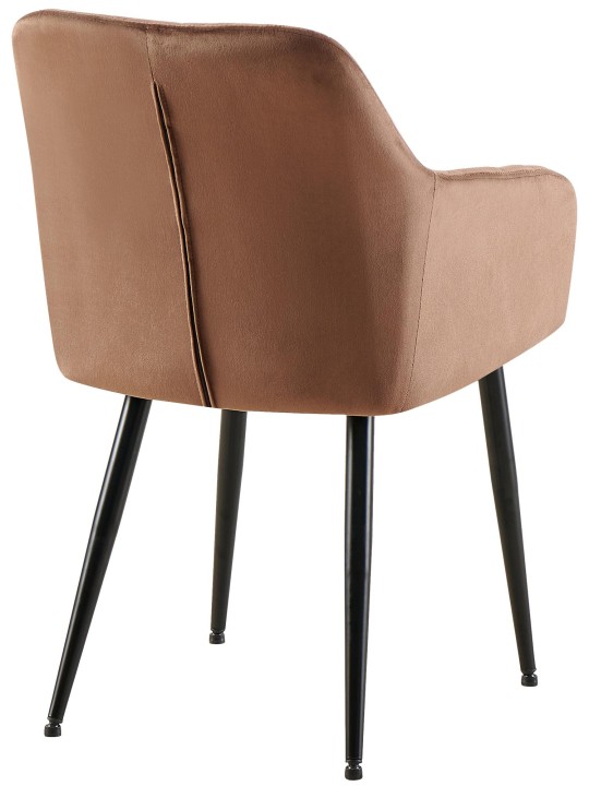 Set van 2 eetkamerstoelen Monett fluweel B, bruin