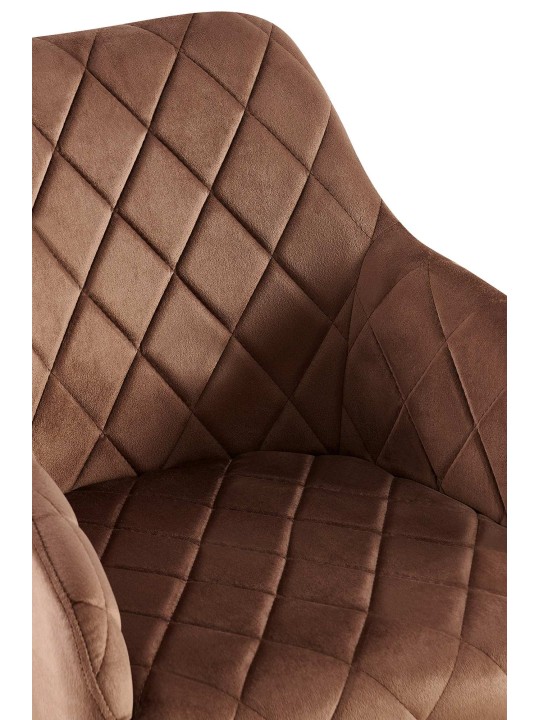 Set van 2 eetkamerstoelen Monett fluweel B, bruin