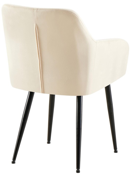 Set van 2 eetkamerstoelen Monett fluweel B, crème