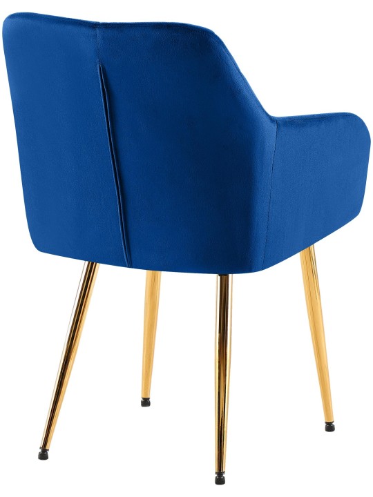 Set van 2 eetkamerstoelen Monett fluweel G, donkerblauw
