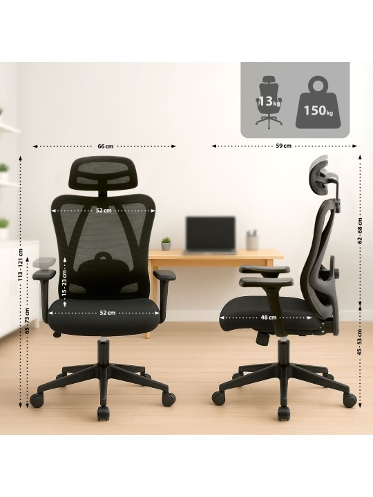 Bureaustoel Elisha, zwart