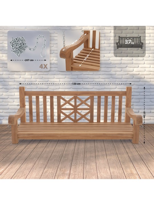 Schommelbank Farm 150 cm, teak