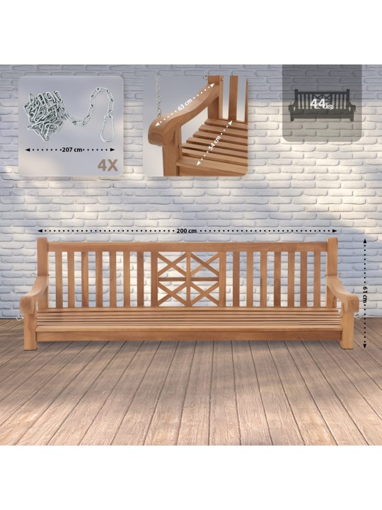 Schommelbank Farm 200 cm, teak