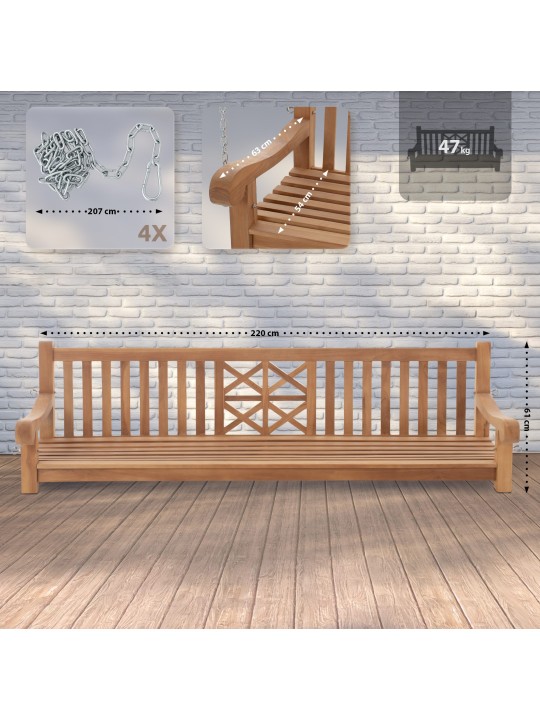 Schommelbank Farm 220 cm, teak