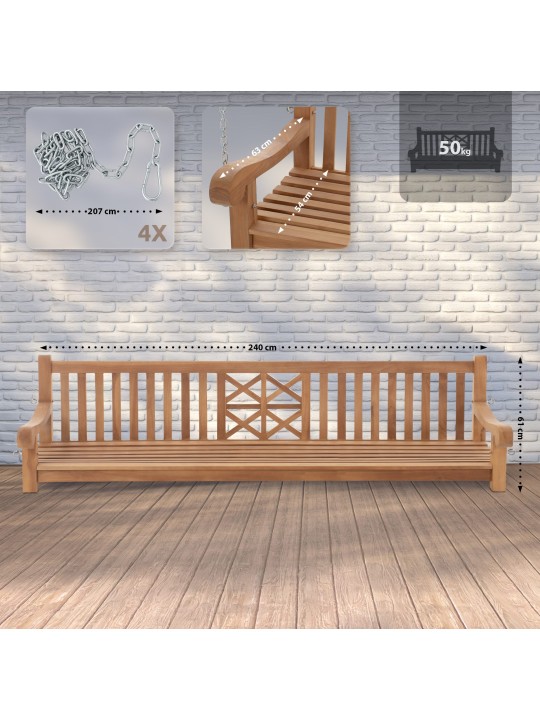 Schommelbank Farm 240 cm, teak
