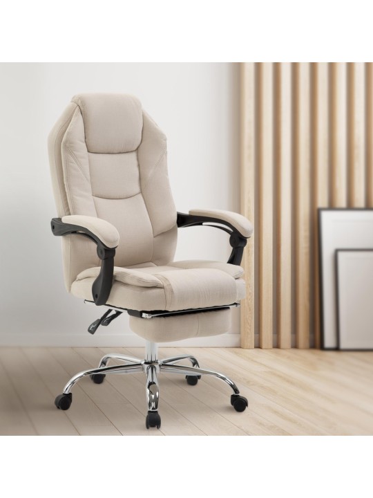 Bureaustoel Castle stof, crème