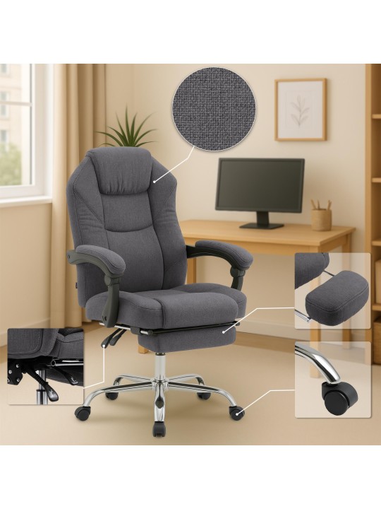 Bureaustoel Castle stof, donkergrijs