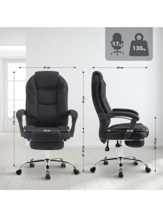 Bureaustoel Castle stof, zwart