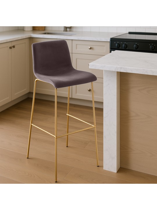 Barkruk Hoover Fluweel 1,20 meter Goud, bruin