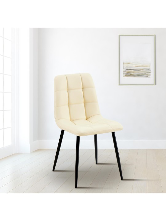 Eetkamerstoel Antibes kunstleer, crème