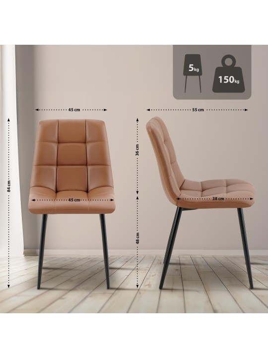 Eetkamerstoel Antibes kunstleer, donkerbruin